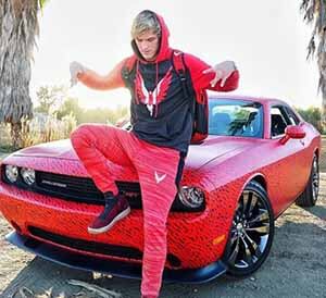 Logan Paul with his Dodge Challenger SRTB