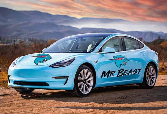 MrBeast Tesla Model 3