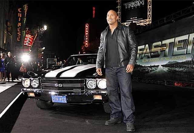 Dwayne Johnson with 1971 Chevy Chevelle