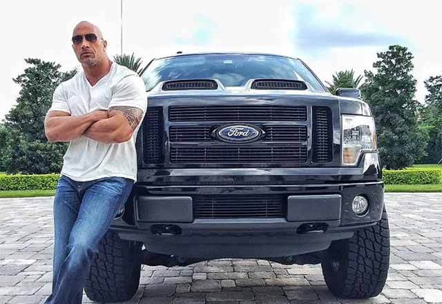 Dwayne johnson car collection includes Ford F-150 pickup truck