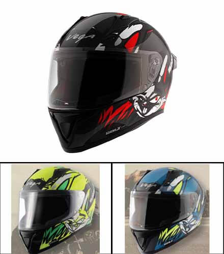 Vega Bolt Bunny Black - Best helmet with rear visor under 2000
